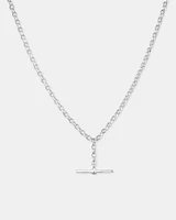 45cm (18") 2.5mm-3mm Width Belcher Chain with Fob in Sterling Silver