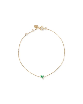 Emerald Trio Bracelet in 10kt Yellow Gold