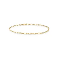 19cm (7.5") 2mm Hollow Paperclip Bracelet in 10kt Yellow Gold