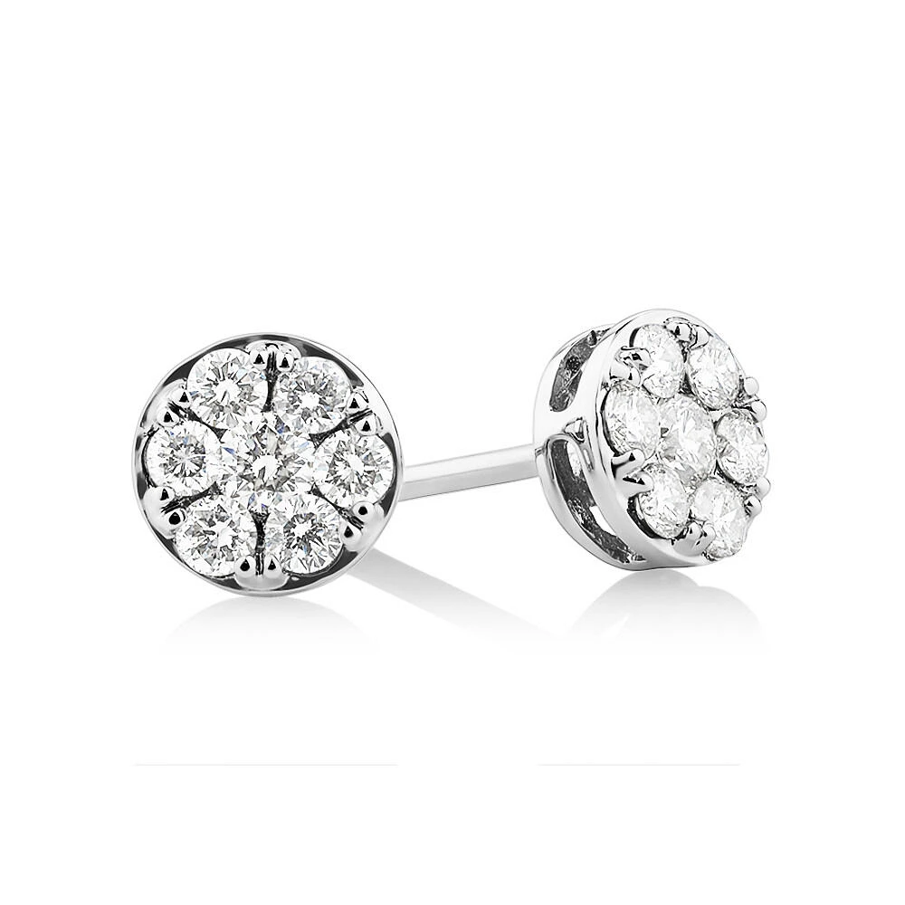 Stud Earrings with 0.50 Carat TW of Diamonds in 10kt White Gold