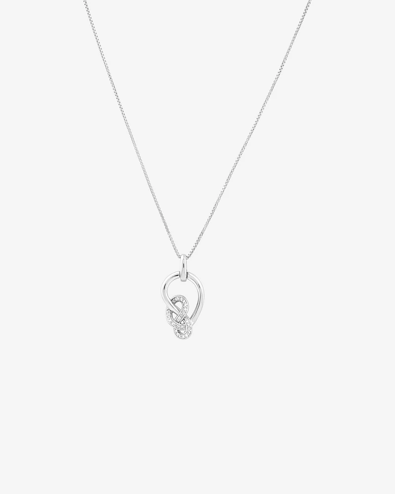 Small Knots Pendant with 0.13 Carat TW of Diamonds in Sterling Silver