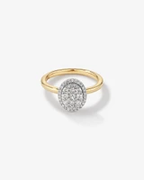 0.50 Carat TW Oval Shaped Diamond Cluster Ring in 14kt Yellow & White Gold