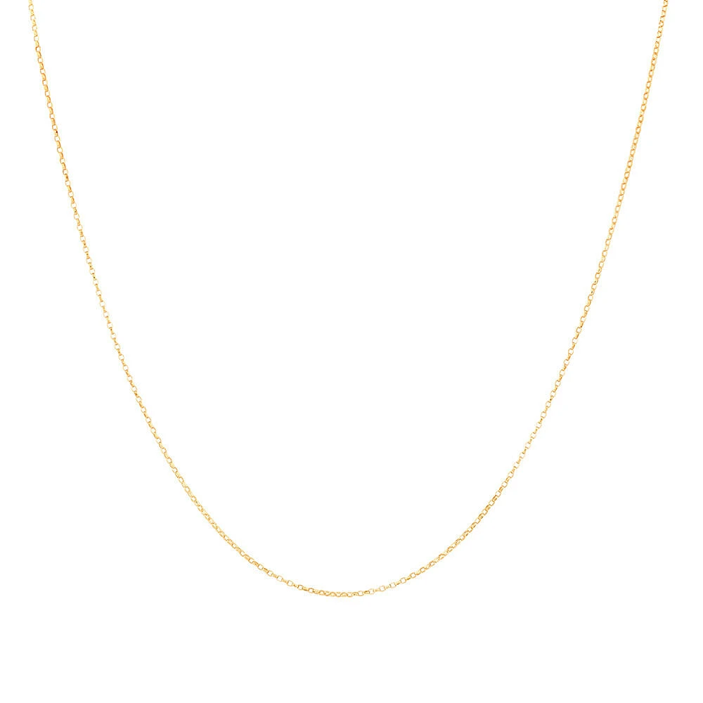 45cm (18") 1mm-1.5mm Width Solid Belcher Chain in 10kt Rose Gold