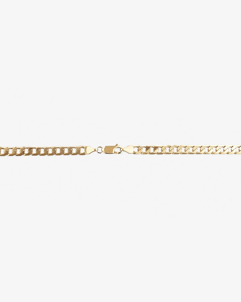 55cm (22") 4.5mm-5mm Width Curb Chain in 10kt Yellow Gold