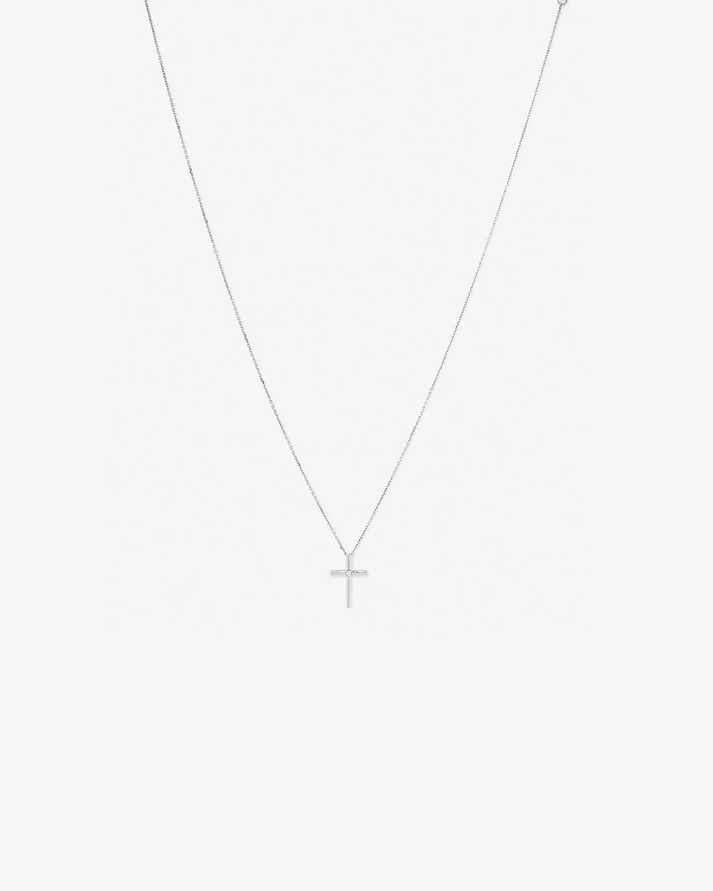 Diamond Accent Cross Pendant in Sterling Silver