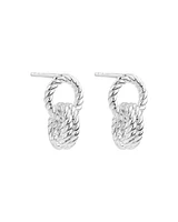 Rope Textured Earrings in Sterling Silver