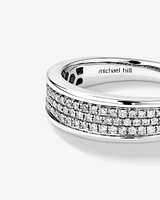 Men's Pave Ring with Carat TW of Diamonds in 10kt White Gold