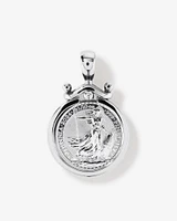 1/10oz Brittannia Soverign Medallion Pendant in Sterling Silver