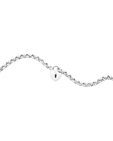 45cm (18") 5mm-5.5mm Width Heart Padlock Belcher Necklace in Sterling Silver