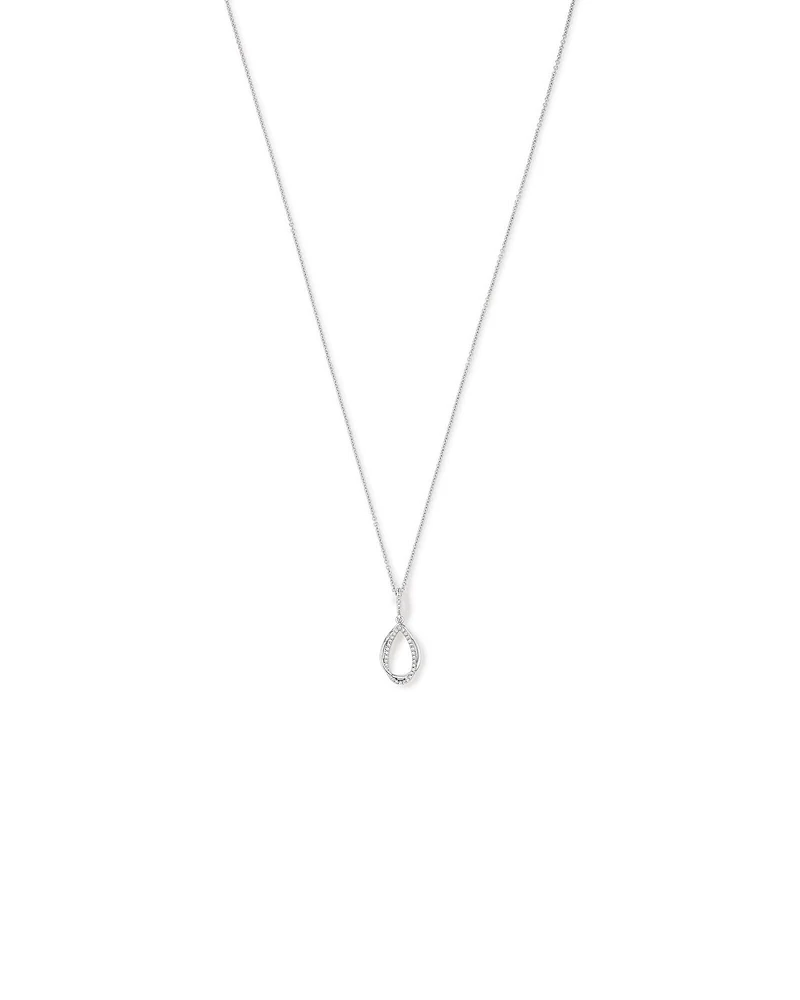 Collier pendentif ovale entrelacé avec zircon cubique en argent sterling