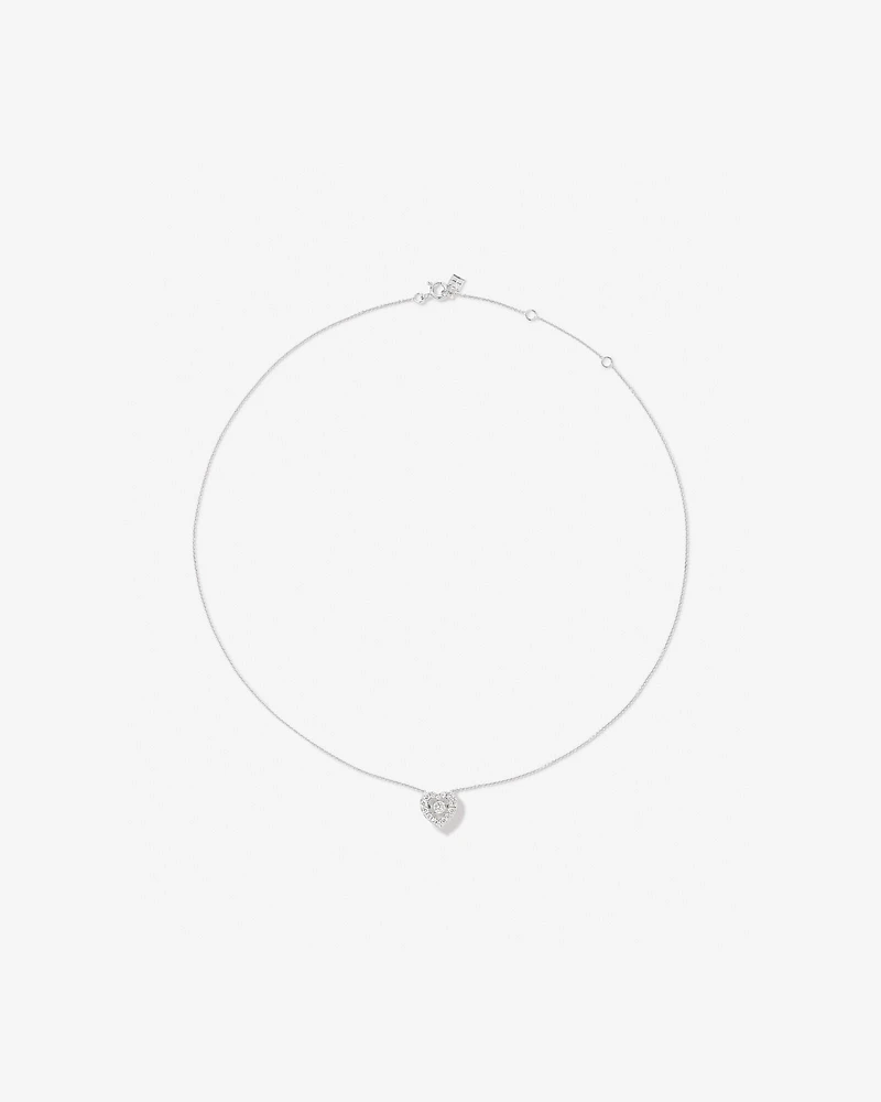 0.38 Carat TW Round Brilliant Laboratory-Grown Diamond Heart Pendant in Sterling Silver