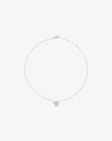 0.38 Carat TW Round Brilliant Laboratory-Grown Diamond Heart Pendant in Sterling Silver