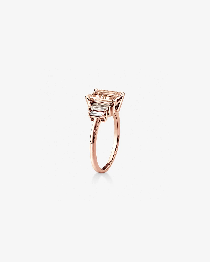 Morganite Ring with 0.30 Carat TW Diamonds in 14kt Rose Gold