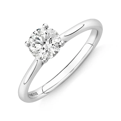 Bague de fiançailles Evermore en or blanc 14 K à diamant solitaire certifié totalisant 0,70 ct