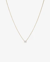 0.50 Carat TW Radiant Cut Laboratory-Grown Diamond Solitaire Necklace in 10kt Yellow Gold