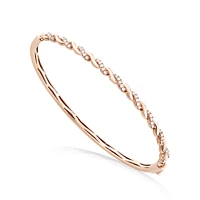 Twist Bangle With 0.33 Carat TW Diamonds In 10kt Rose Gold