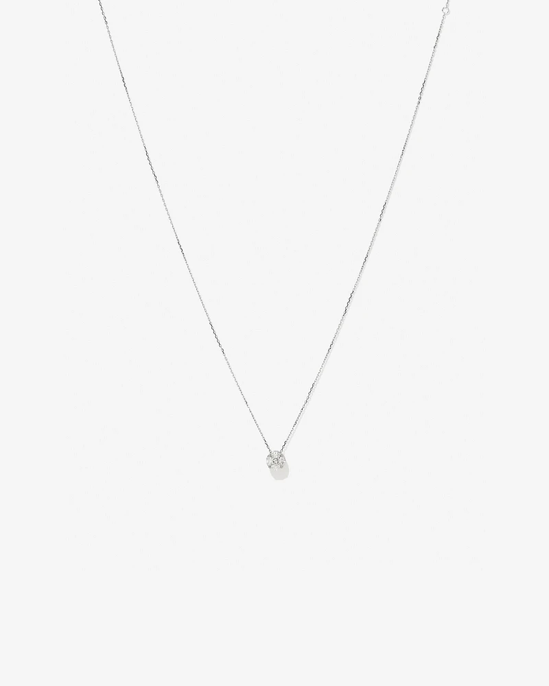 0.39 Carat TW Multistone Princess and Marquise Cut Diamond Pendant in 10kt White Gold