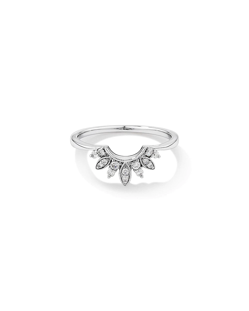 Bague de mariage avec 0,14 carat TW de diamants en or blanc 14kt