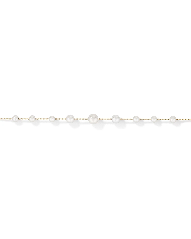 Bracelet with Cultured Freshwater Pearls in 10kt Yellow Gold