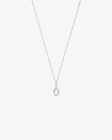 Cubic Zirconia Interlaced Oval Pendant Necklace in Sterling Silver