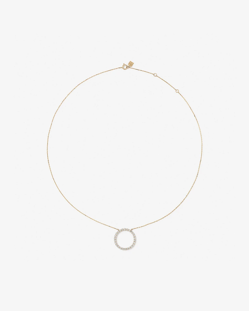 0.85 Carat TW Laboratory-Grown Diamond Circle Necklace in 10kt Yellow Gold