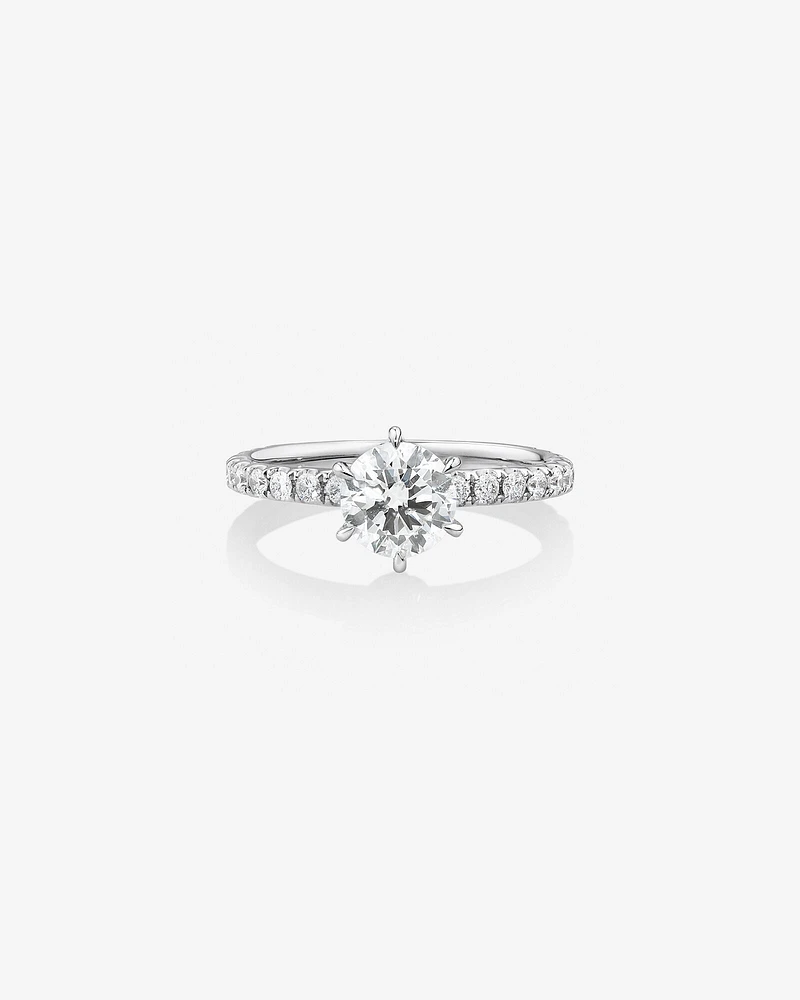 Sir Michael Hill Designer Engagement Ring with 1.37Carat TW of Diamonds in 18kt White Gold