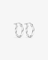 10mm Square Twist Hoop Earrings in 10kt Yellow Gold