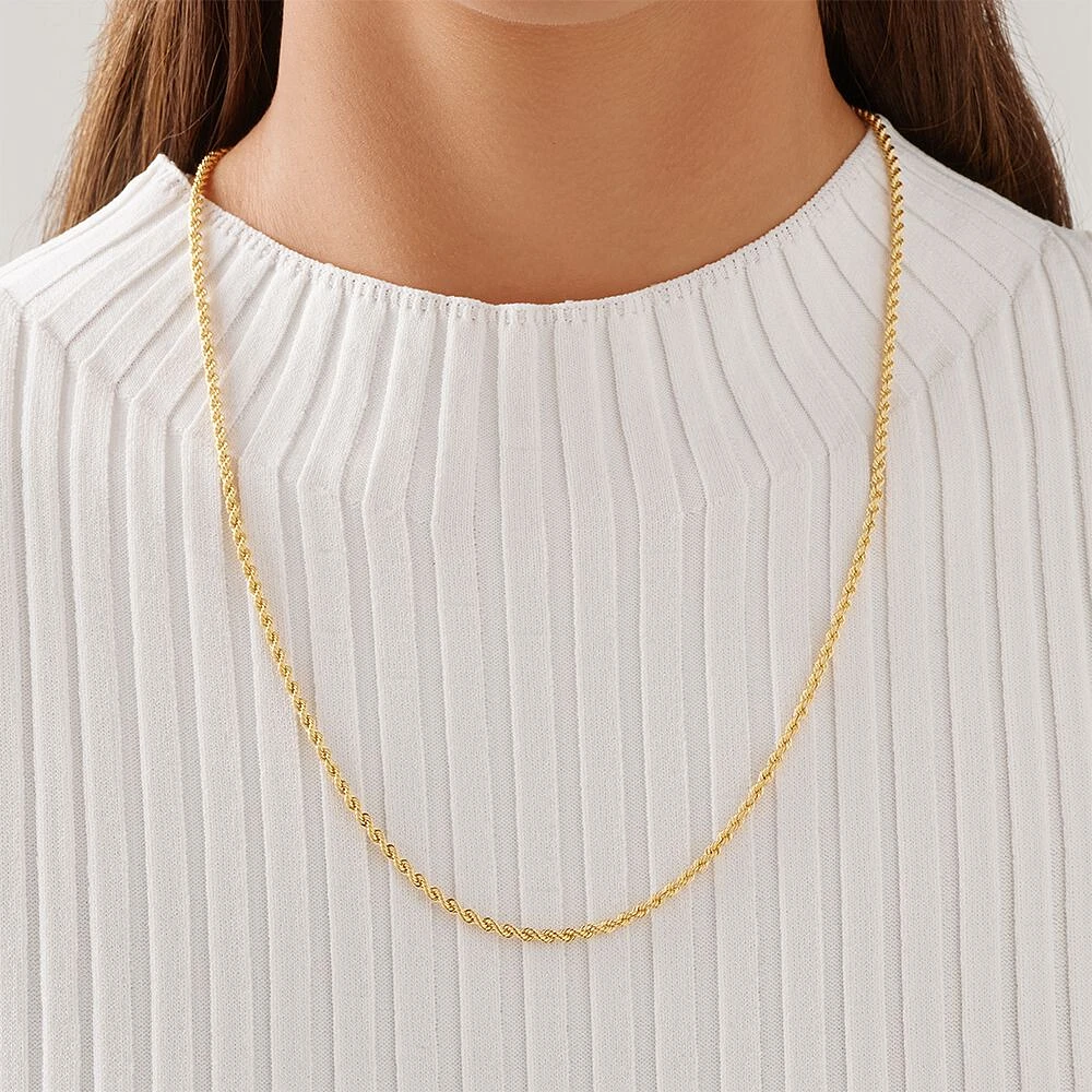 60cm (24") Rope Chain in 10kt Yellow Gold