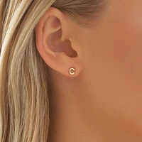 G Initial Single Stud Earring in 10kt Yellow Gold