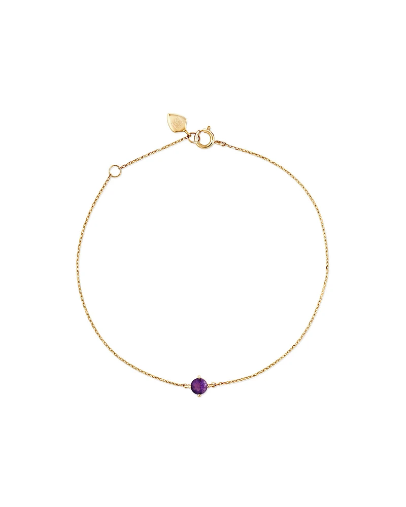 Bracelet with Amethyst in 10kt Yellow Gold