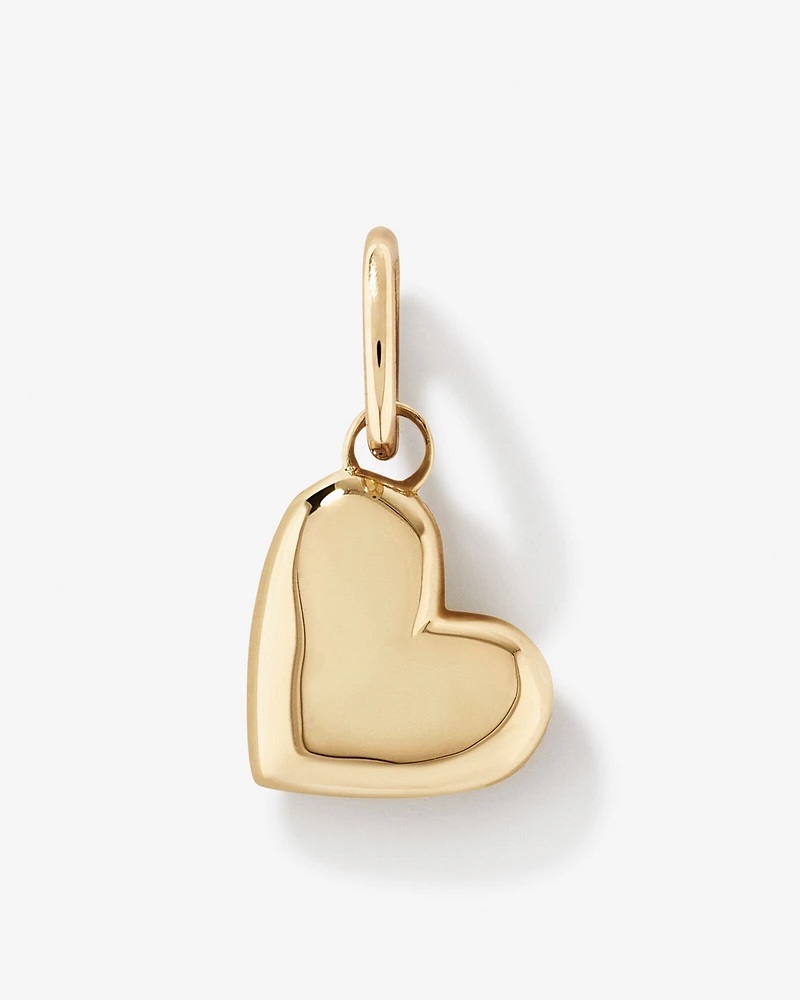 Puff Love Heart Pendant in 10kt Yellow Gold