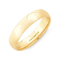 5mm High Domed Wedding Band 10kt Yellow Gold