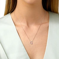 A' Initial necklace with 0.10 Carat TW of Diamonds in 10kt White Gold