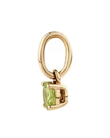 Round Green Peridot Birthstone Pendant in 10kt Yellow Gold