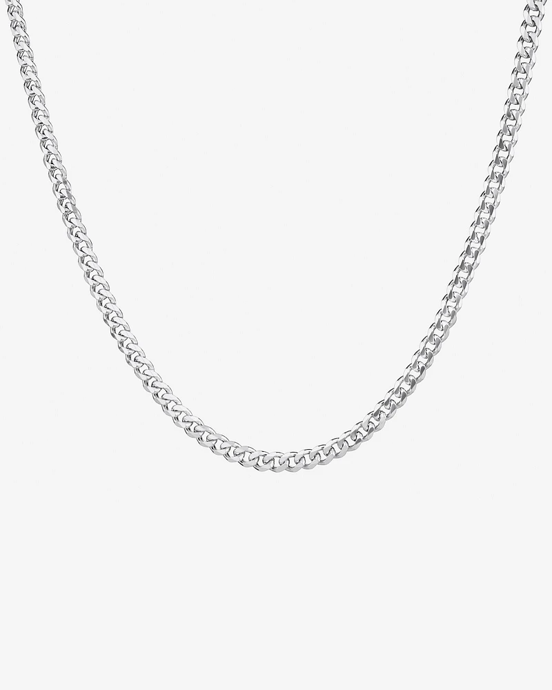 50cm (20") 4mm-4.5mm Width Curb Chain in Sterling Silver