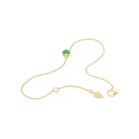 Bracelet with Emerald in 10kt Yellow Gold