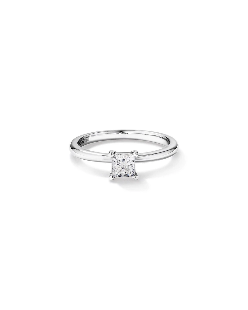 Bague de Fiançailles Solitaire en Diamant Taille Princesse 0,50 Carat TW en Or Blanc 14 kt