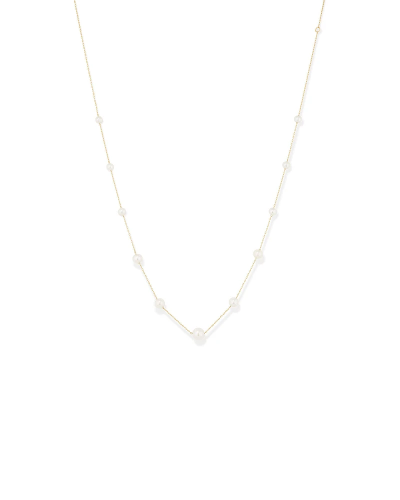 Cultured Freshwater Pearl Necklace in 10kt Yellow Gold