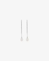 6mm Threader Earrings with Cultured Freshwater Pearls in Sterling Silver