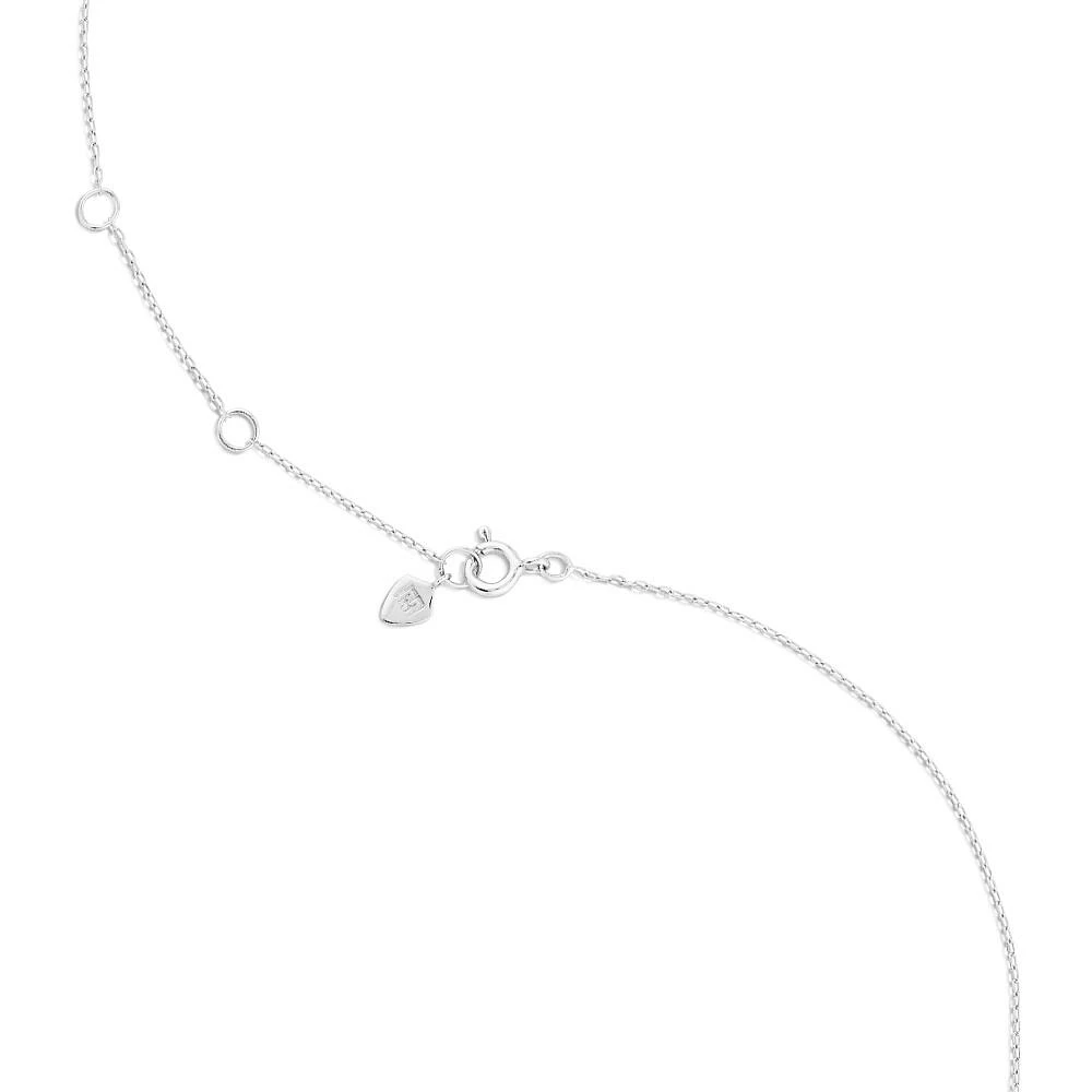 Collier en argent de 45 cm à cœur miniature et diamants totalisant 0,004 ct