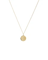 Diamond Accent Engravable Circle Pendant in 10kt Yellow Gold