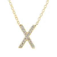 "K" Initial Necklace with 0.10 Carat TW of Diamonds in 10kt Yellow Gold