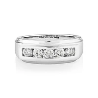 Wedding Band with .90TW of Laboratory-Created Diamonds in 14kt White Gold