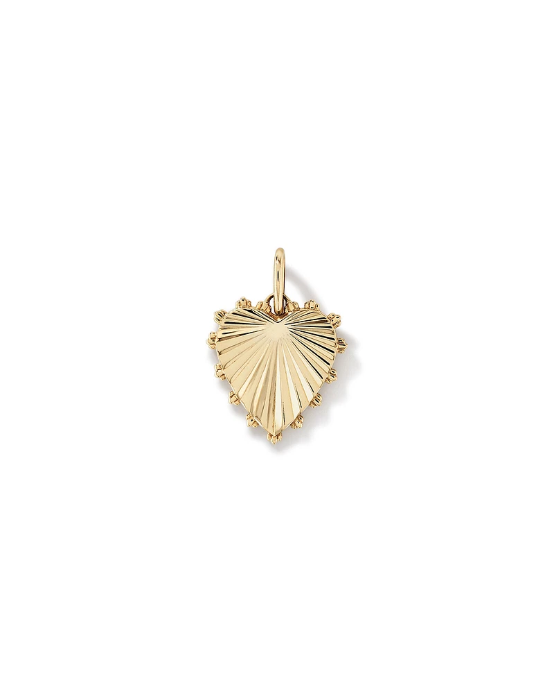 Sunray Love Heart Pendant in 10kt Yellow Gold