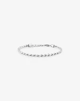 24cm (9.5") 4mm-4.5mm Width Rope Bracelet in Sterling Silver