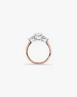 1.65 Carat TW Three Stone Oval and Pear Shaped Laboratory-Grown Diamond Engagement Ring in 14kt White Gold