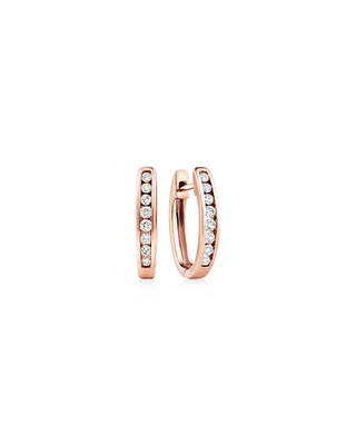 Huggie Earrings with 0.25 Carat TW of Diamonds in 10kt Rose Gold