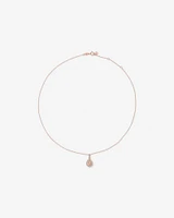 Pear Cut Morganite Gemstone and 0.25 Carat TW Diamond Halo Pendant Necklace in 10kt Rose Gold