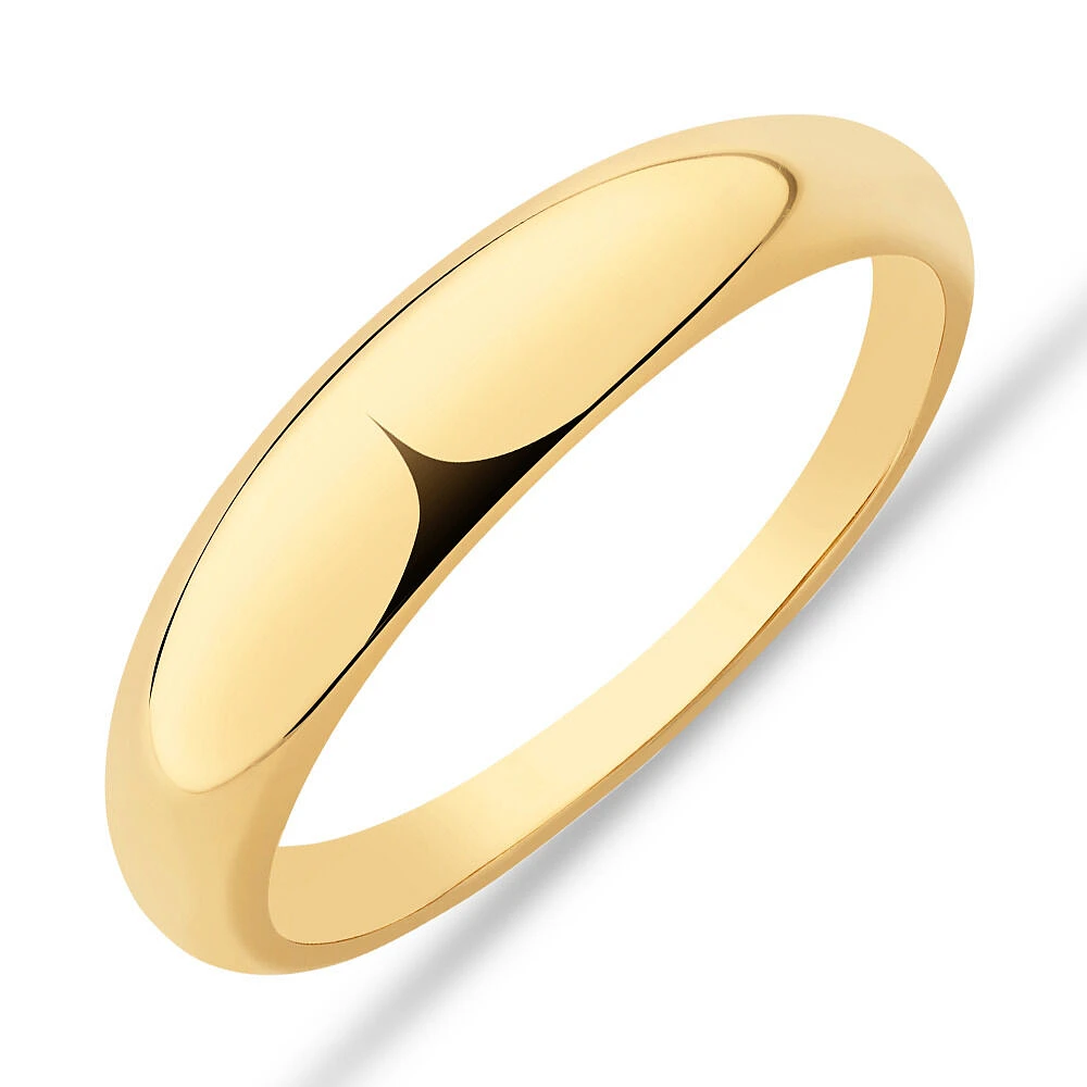 Narrow Polished Dome Ring in 10kt Yellow Gold