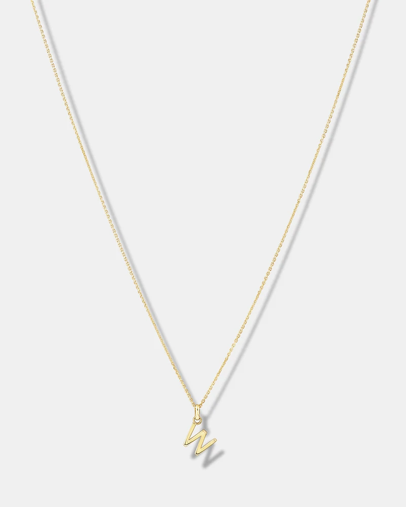 "H" Initial Pendant with Chain in 10kt Yellow Gold